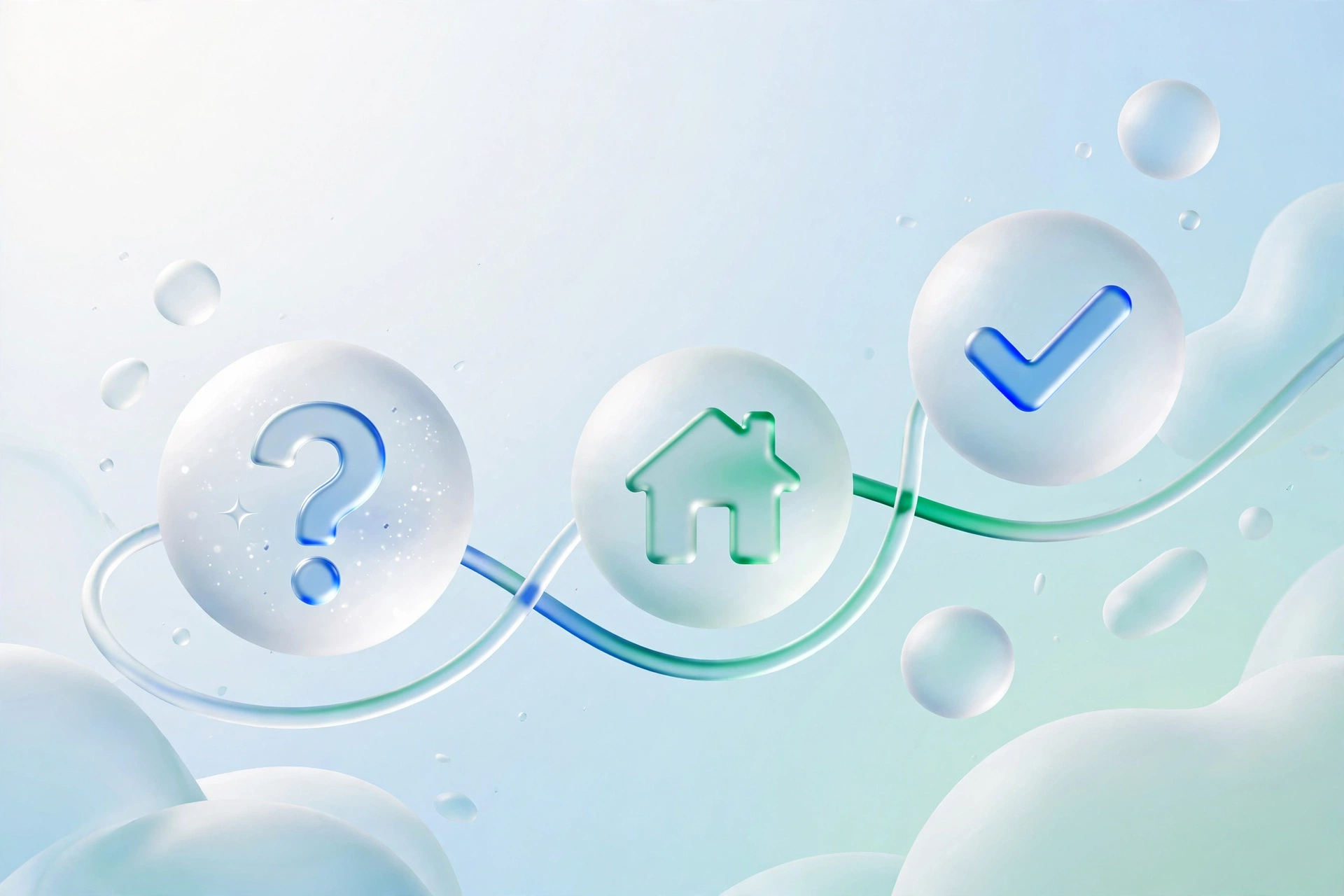 FAQ journey background - question to home to clarity